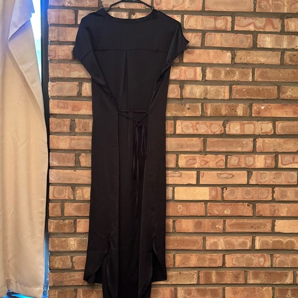 Banana Republic Black Sheath Maxi Dress V-Neck Short Sleeve - Picture 3 of 3